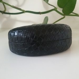 NWOT Oversized Clamshell Woven / Quilted Sunglasses Case